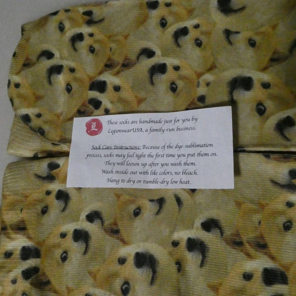LegionwearUSA Doge Meme Shiba Inu All‎ Over Print Crew Socks New Handmade